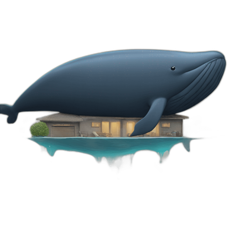 Baleine sur une maison emoji