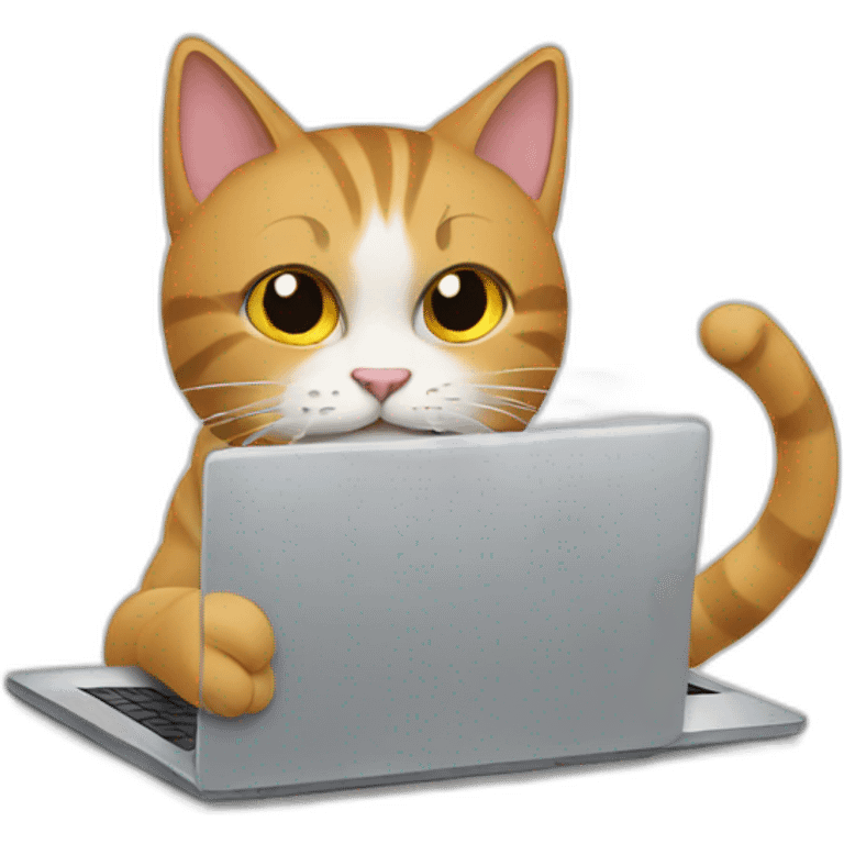 cat typing on a laptop emoji