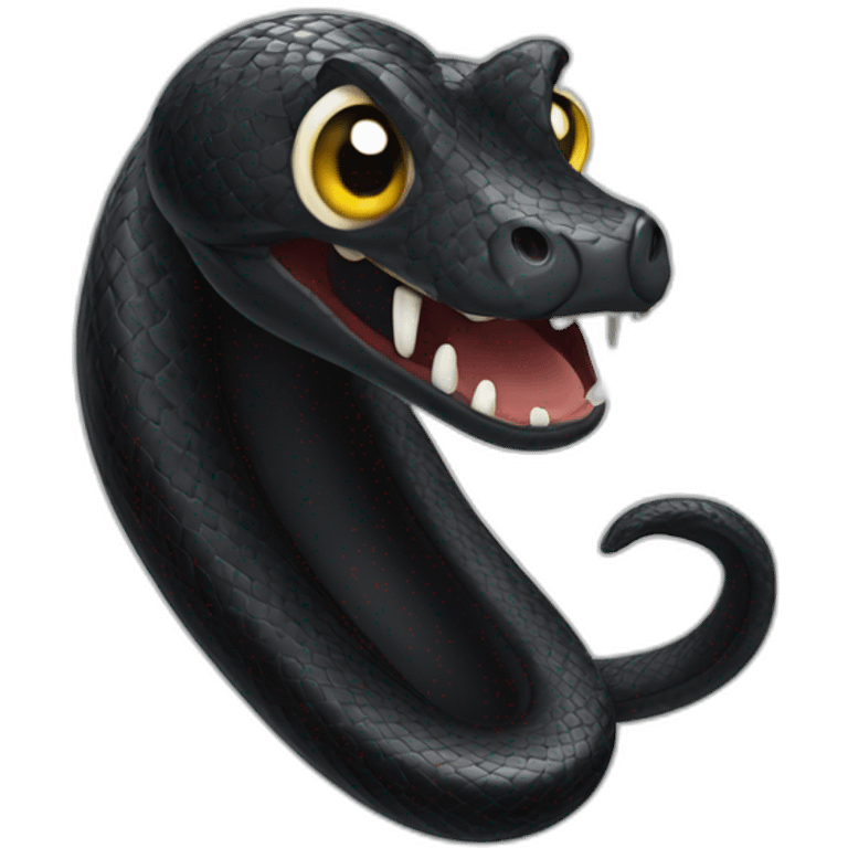 Three eyed black snake burping emoji