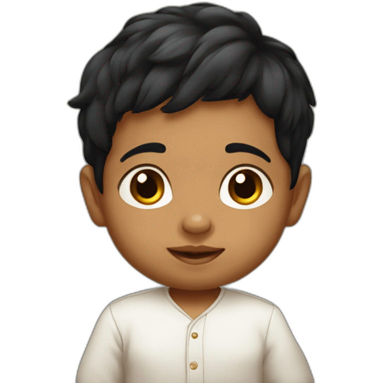 South Indian baby boy with black hair emoji