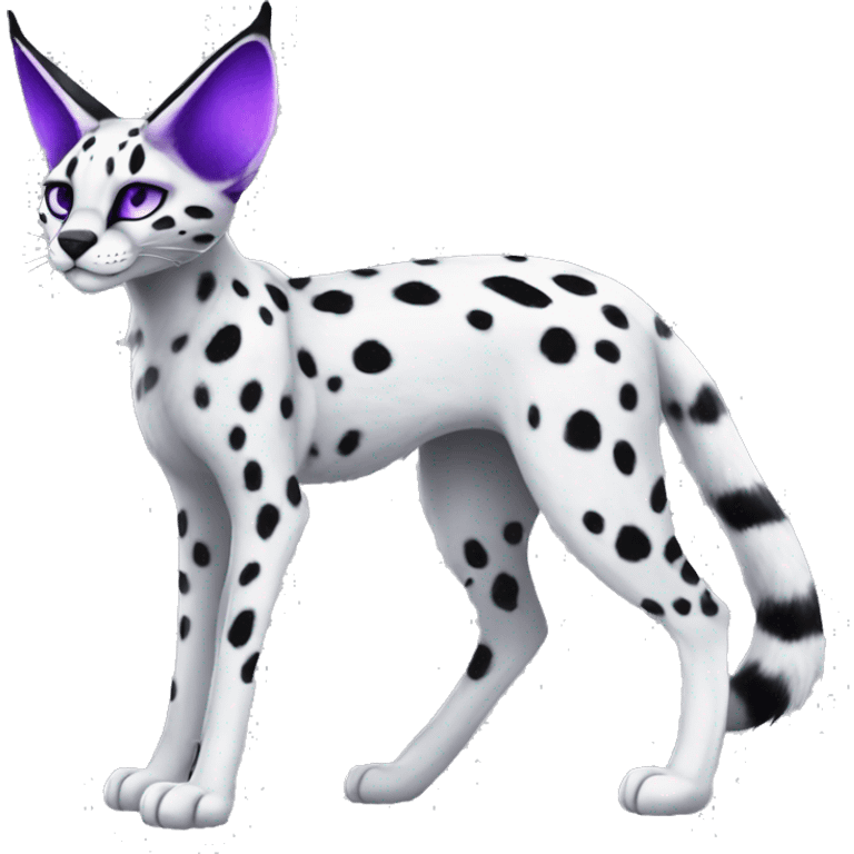 Epic Edgy Black Purple White ethereal Serval-Fionbri-Vernid full body emoji