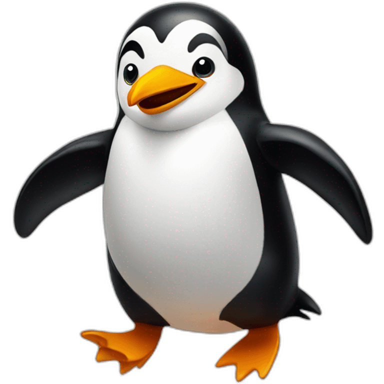 pinguin riding a pinguin emoji