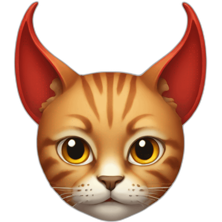 cat wearing devil horns emoji