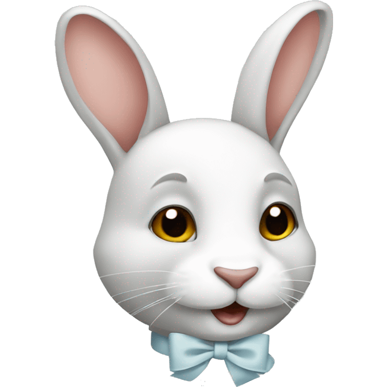 rabbit with white color ribbon emoji