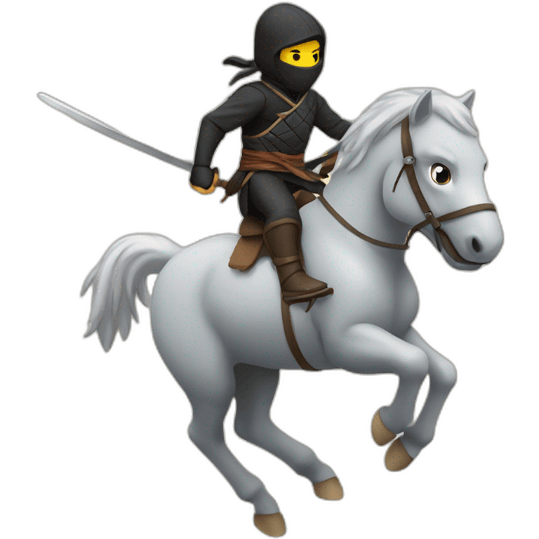 Ninja riding on horse emoji