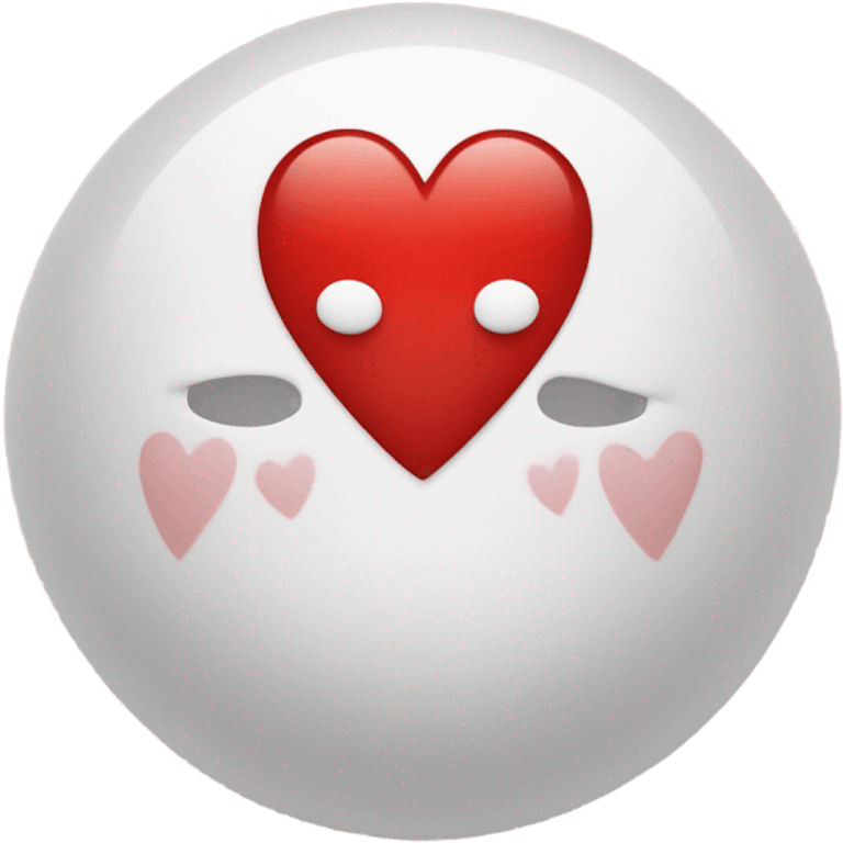 Corazón rojo y blanco  emoji