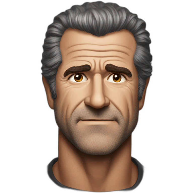 Mel Gibson portrait without smile emoji