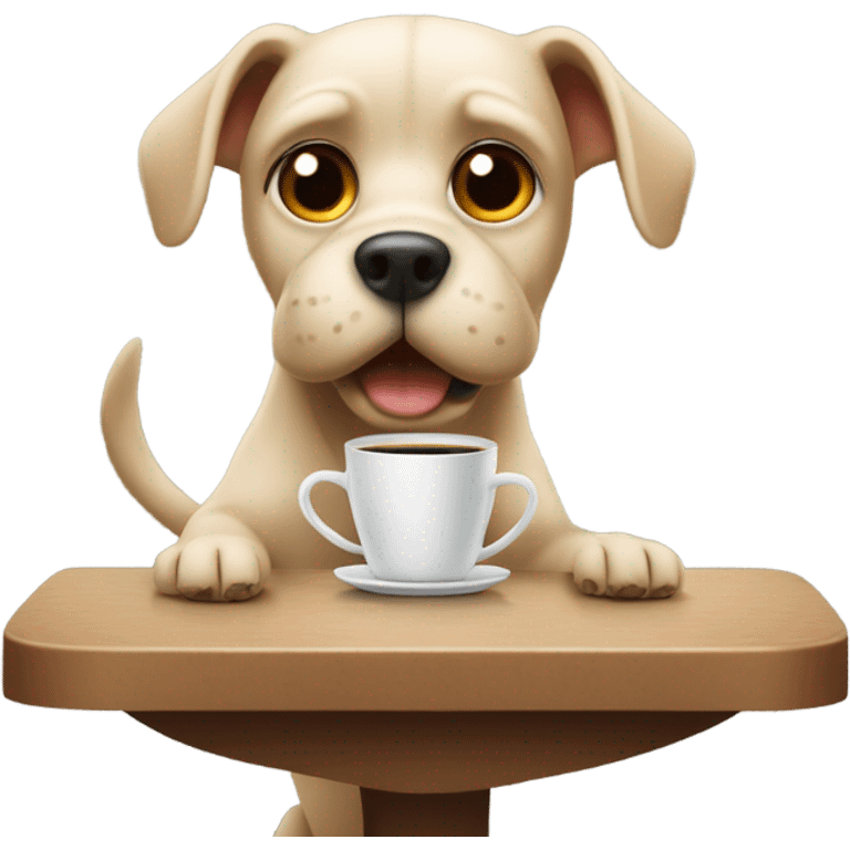 Dog drinking coffee  emoji