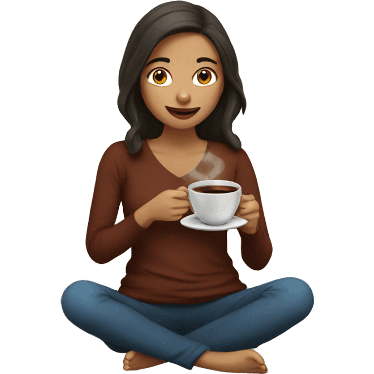 A girl drinking Turkish coffee emoji