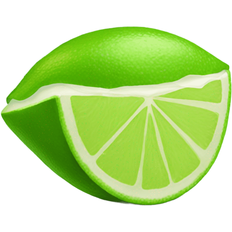 Lips biting a piece of lime emoji