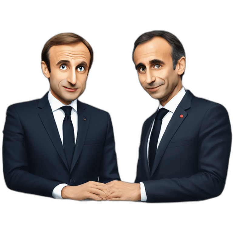 macron et zemmour qui s'embrasse emoji