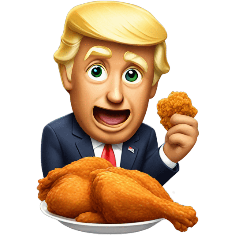 Donald trump eating fried chicken  emoji