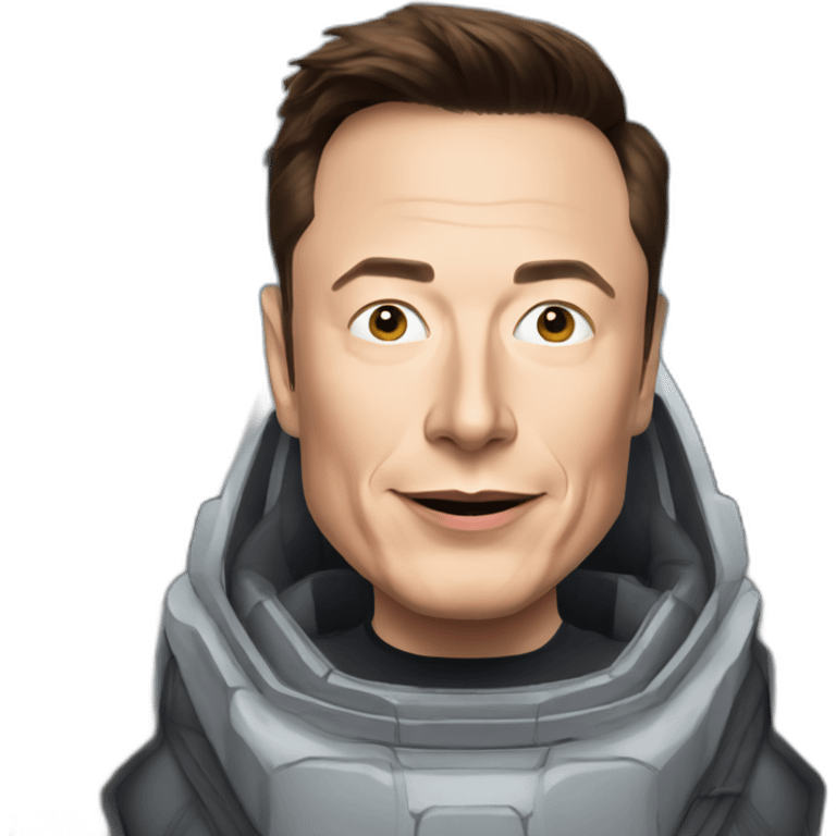 Elon musk in a spaceship emoji