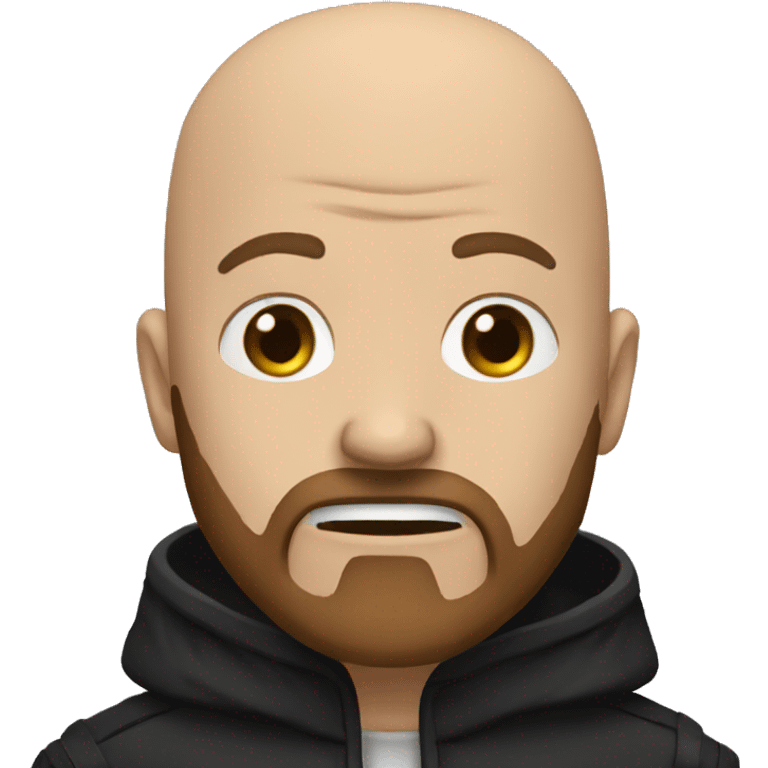 bald human rogue with brown beard and black hood crying emoji