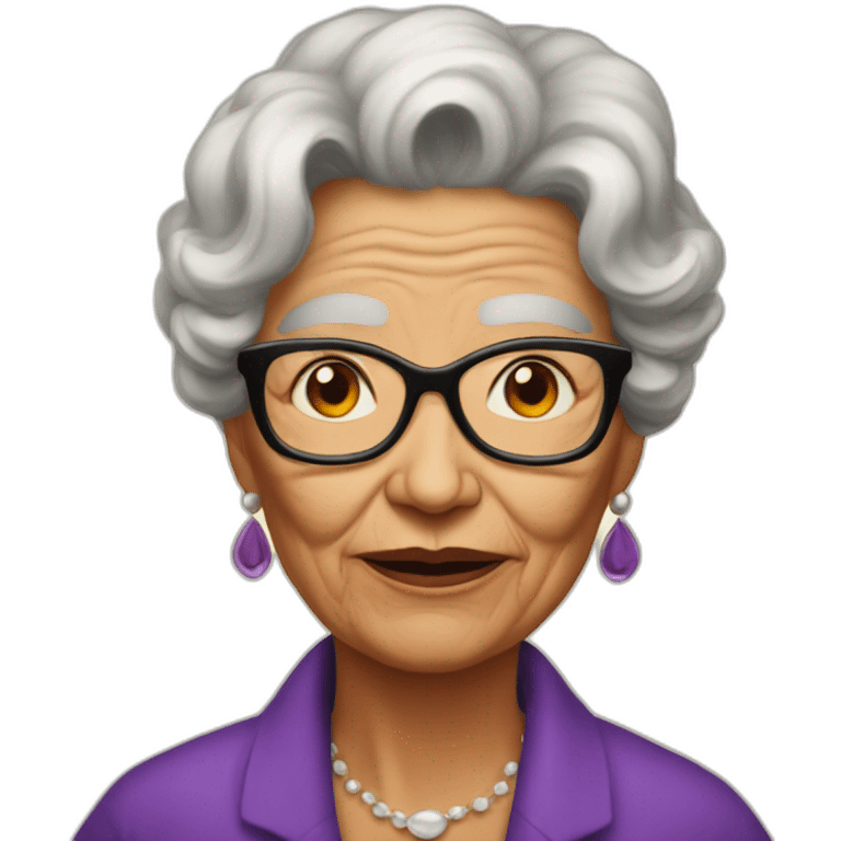 Grand mother poker face  emoji