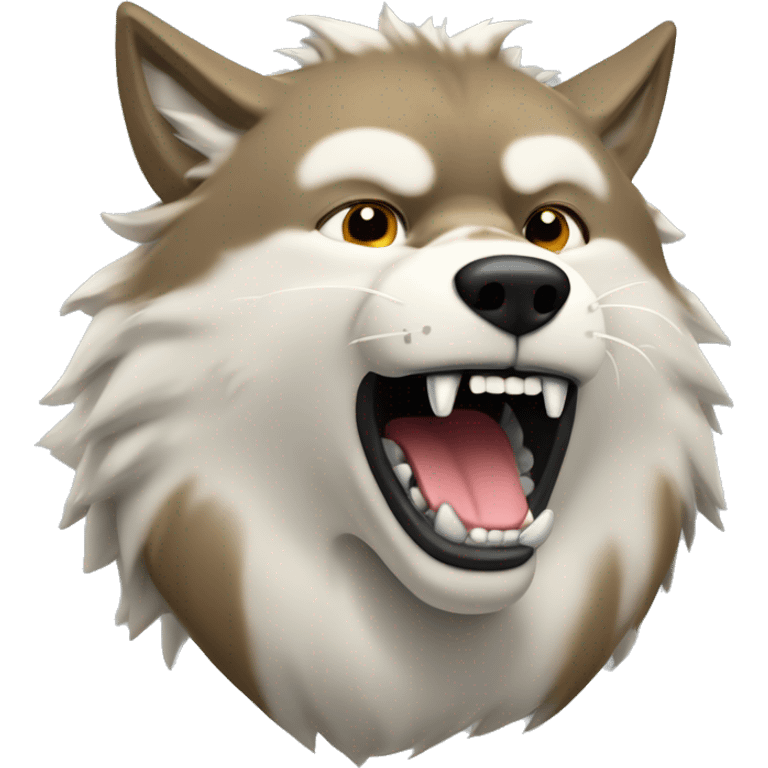 Haz un emoji de un lobo siberiano durmiendo súper cómodo  emoji