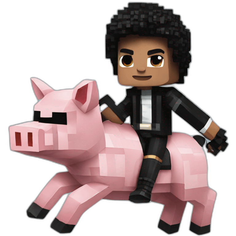 Michael Jackson riding a minecraft pig emoji