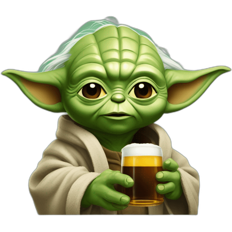 Yoda boit une biere emoji