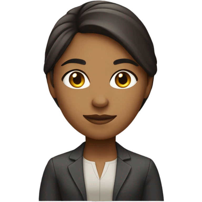 Medium hair straight light skin  Brown girl, computer science intern with a computer  emoji