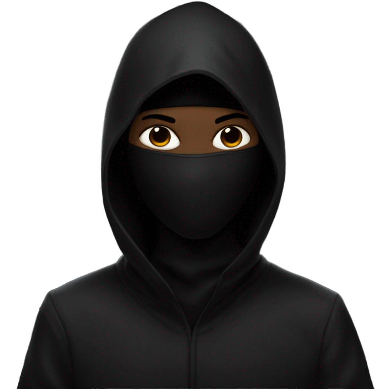 blacked out ninja wearing balenciaga emoji