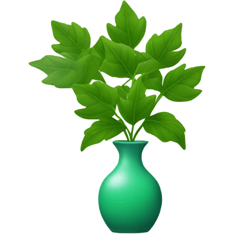 emoji holding green leafs in a vase emoji