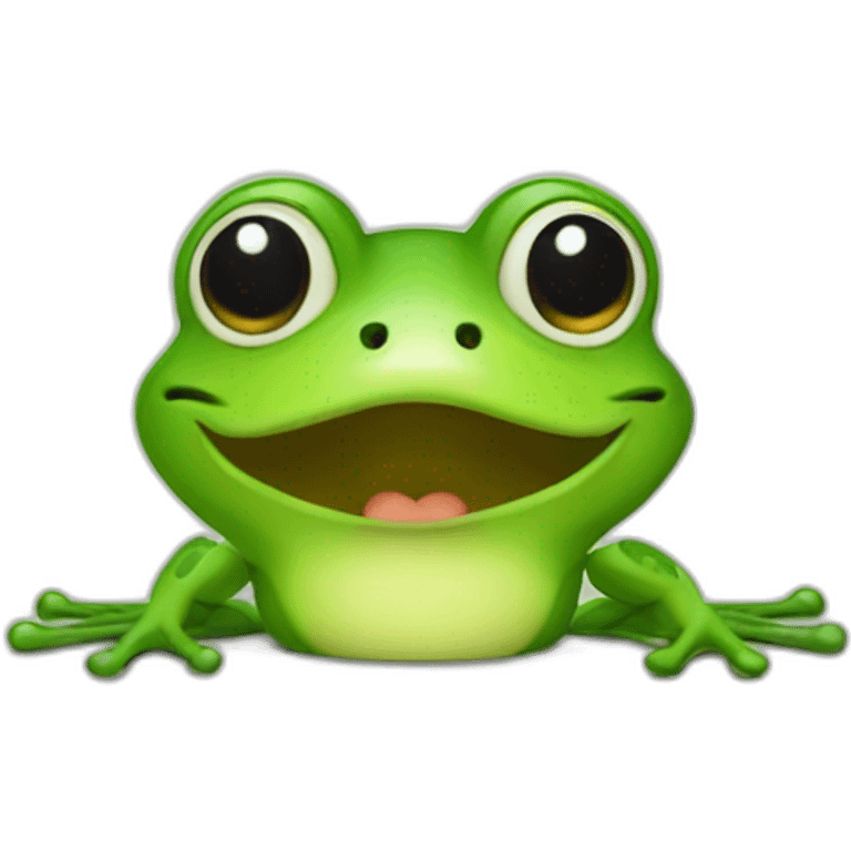 A frog singing emoji