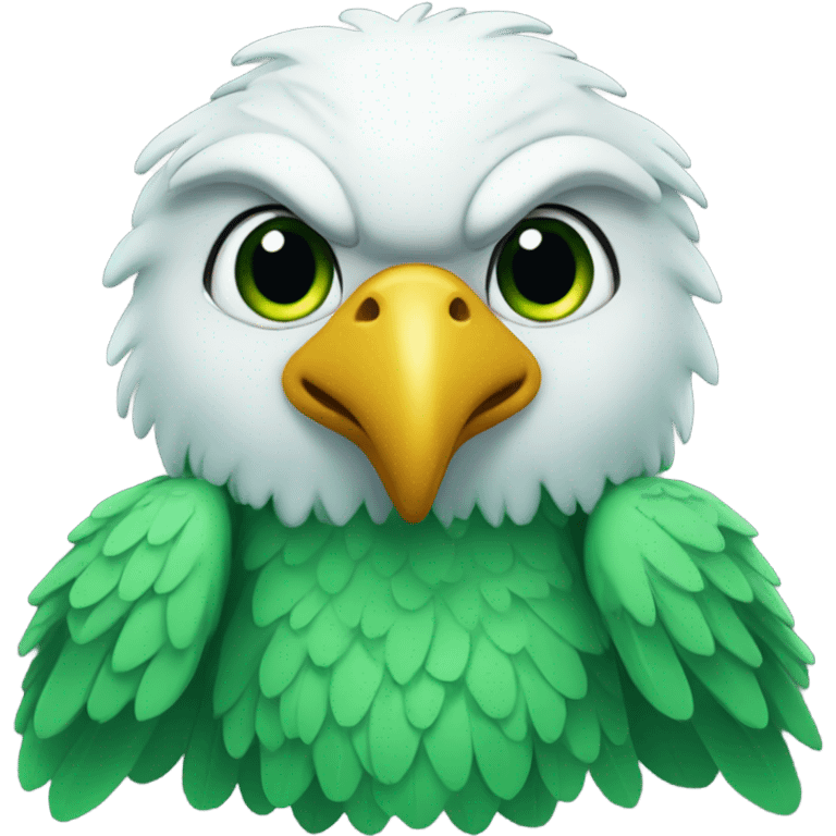 Green smiley eagles emoji