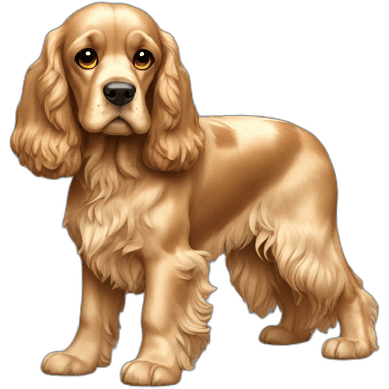 Dog-golden-english-cocker-spaniel-full-body-standing emoji