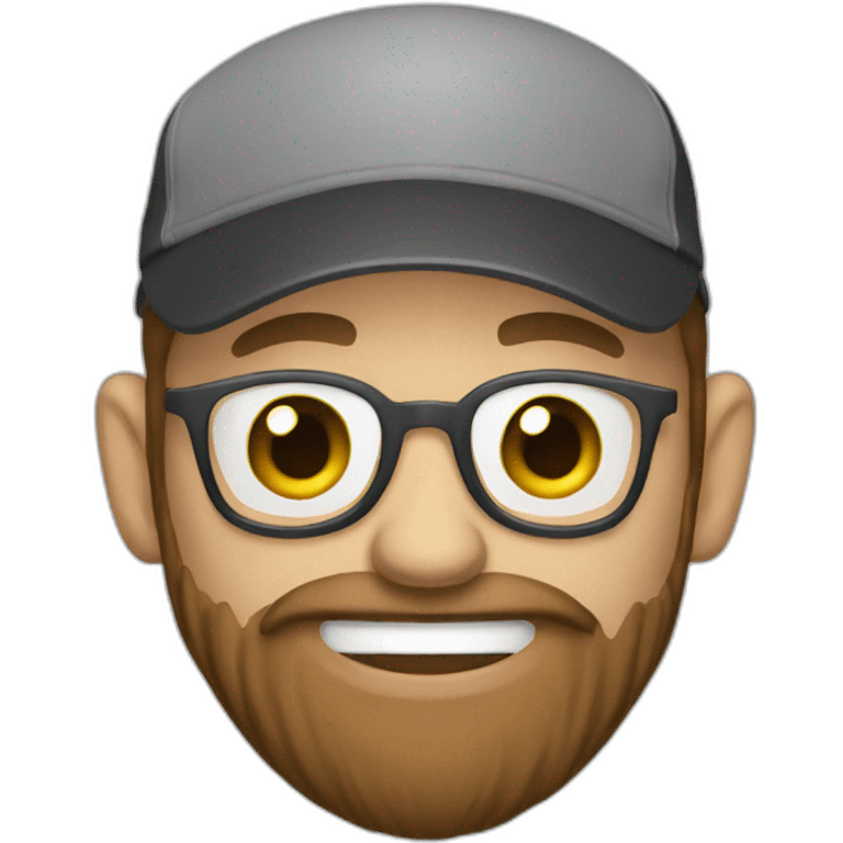 cap grey man brown beard emoji