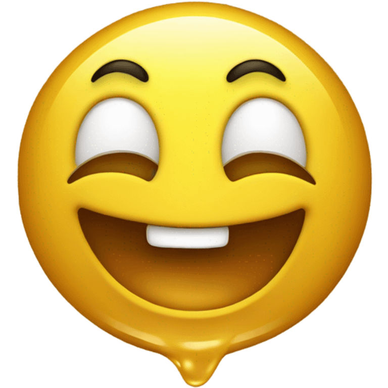 Yellow happy face vomiting yellow honey  emoji