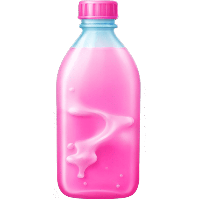 plastic bottle with crystaline pink liquid emoji