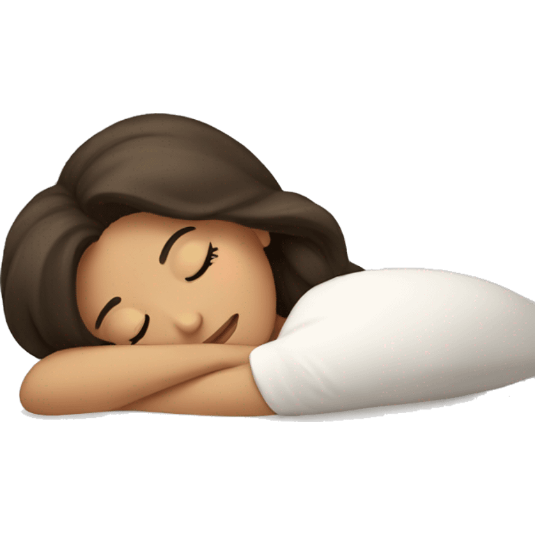 Brunette girl sleeping emoji