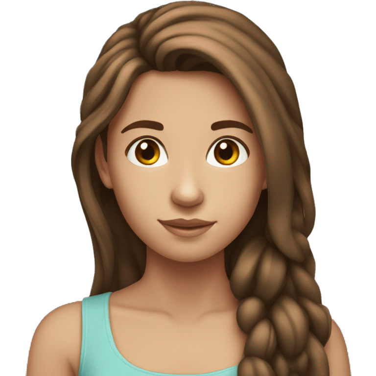 17 year old Brown Hair Girl with pony detailed emoji