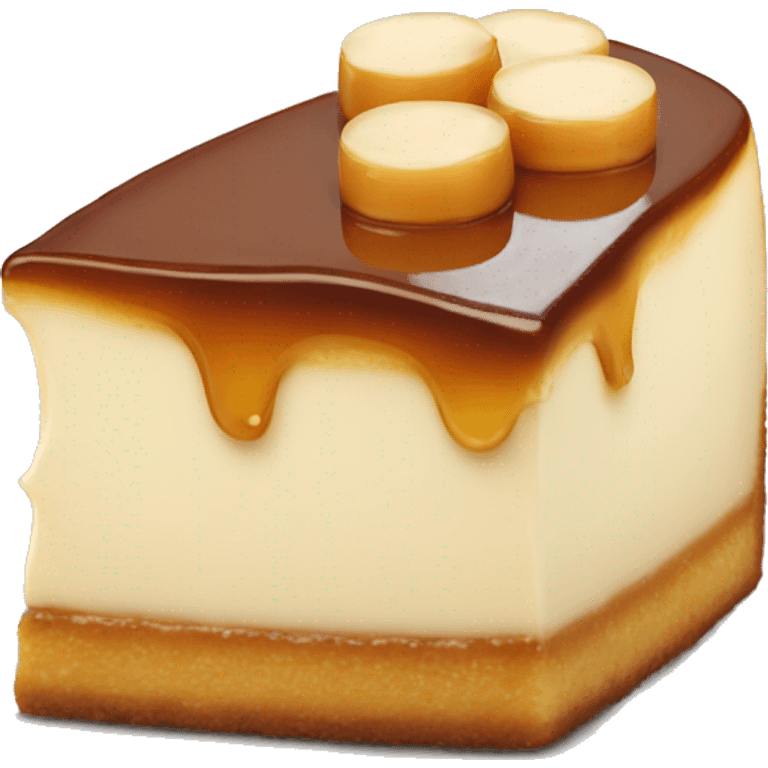 Cheesecake with caramel emoji