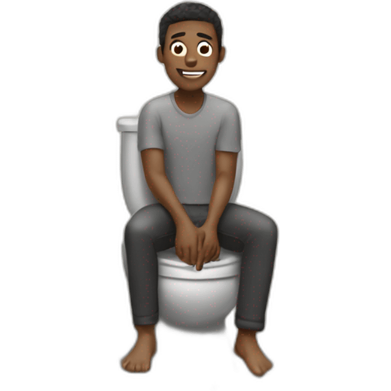 Black Man sitting on a toilet fully covered in soap emoji