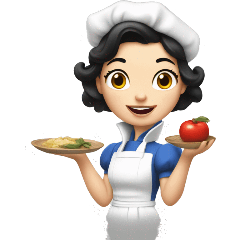 Snow white cooking in the kitchen  emoji