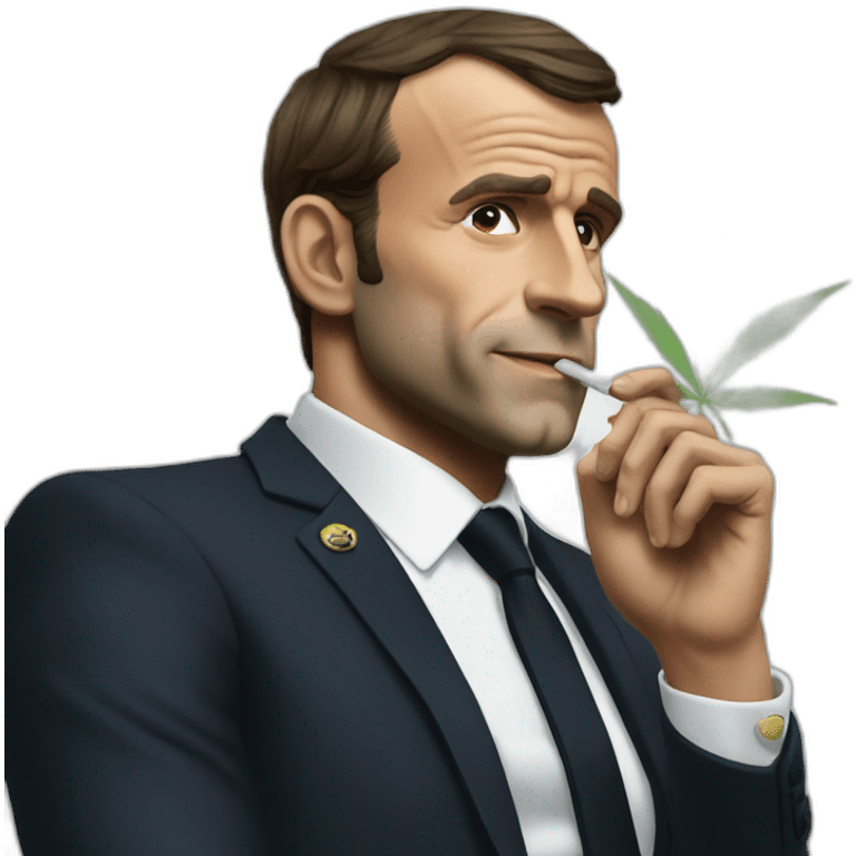 Macron smoking weed emoji