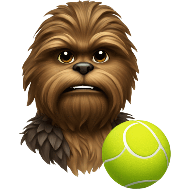 Chewie with a tennis ball emoji