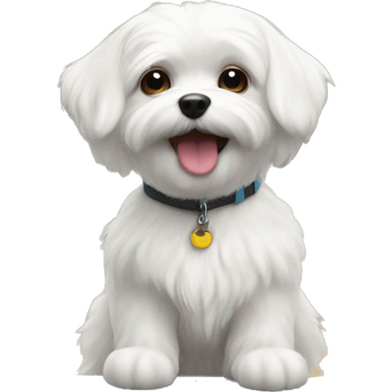 Adorable Maltese playing at the playground  emoji