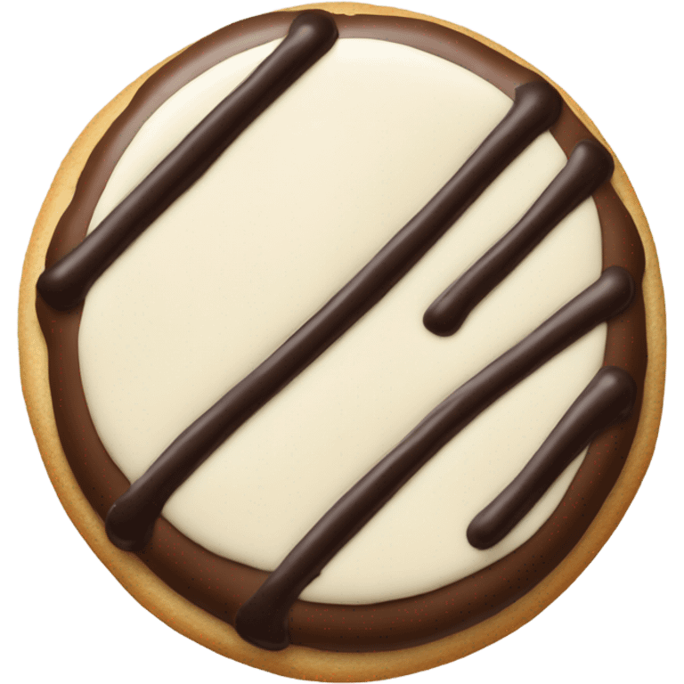 One Black and white cookie half and half emoji