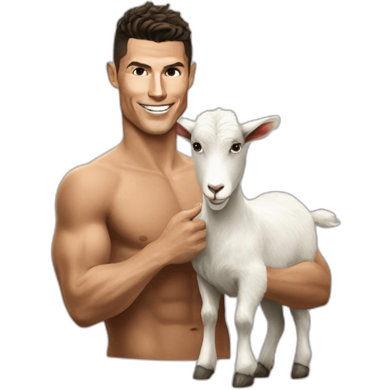 Cristiano Ronaldo with a goat emoji