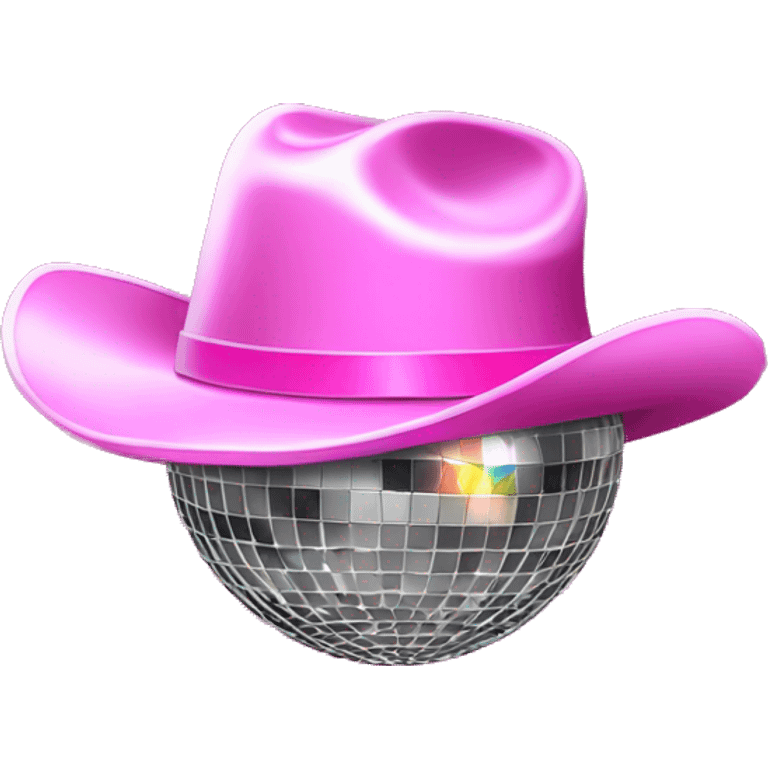 disco ball with pink cowboy hat emoji