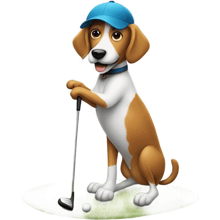 Dog playing golf emoji