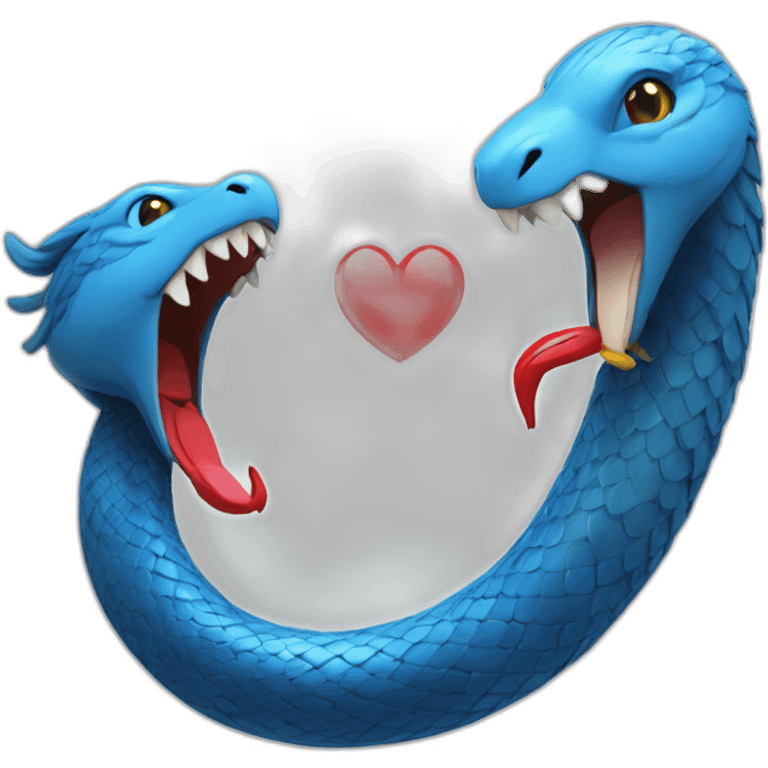 blue snake and eagle in love emoji