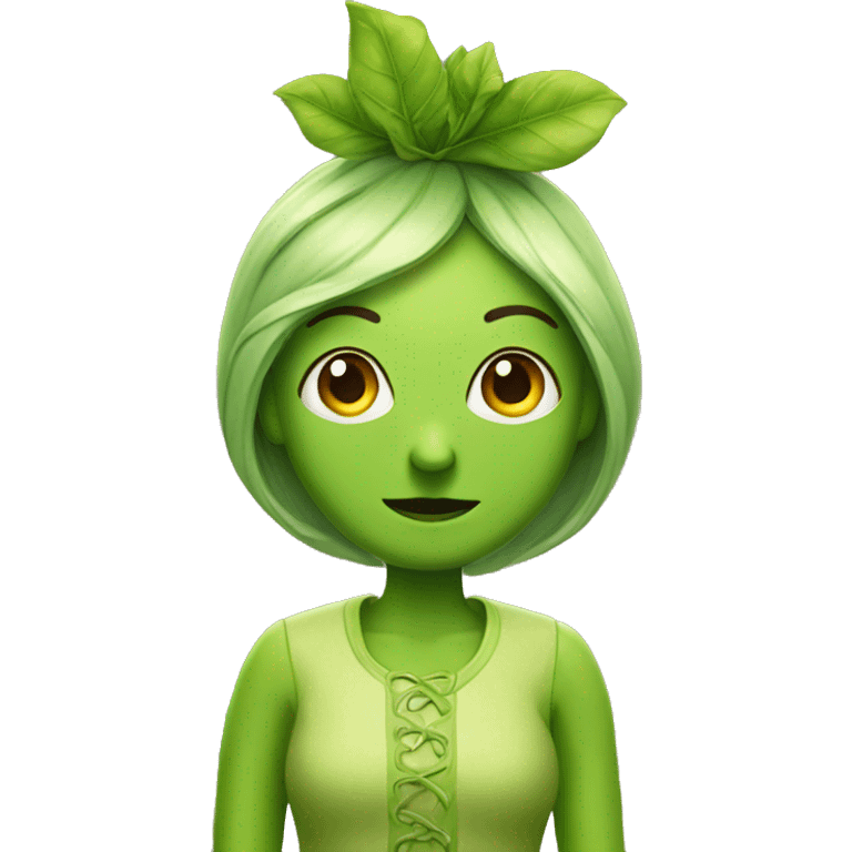 Lady dressed as a sprout  emoji