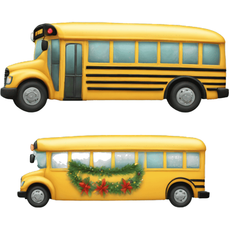 Christmas school bus emoji