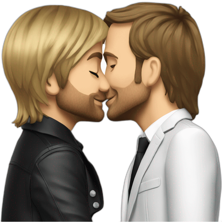 David Guetta kissing Emmanuel Macron emoji