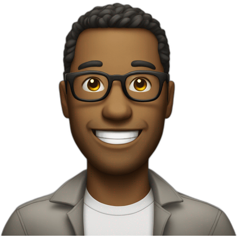 hombre con lentes sonriendo emoji