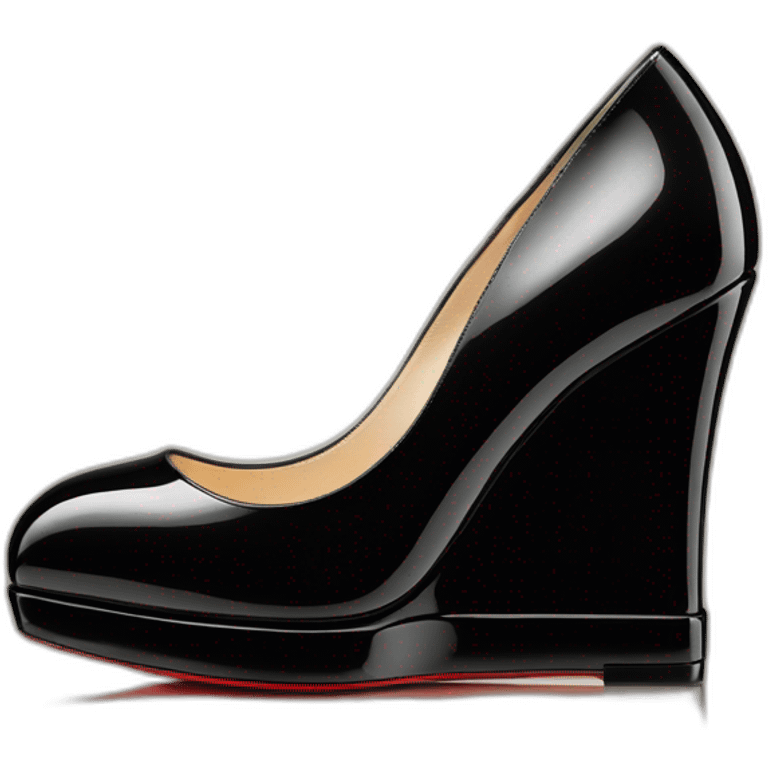 One WEDGE heel LOUBOUTIN black PATENT emoji