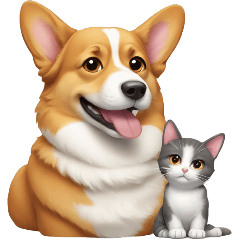 Corgi with cat emoji